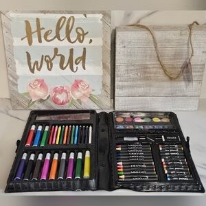 ☆ Artists & Homeschoolers Kit -  Blank Box Sign &  Watercolor Paint Palette ☆
